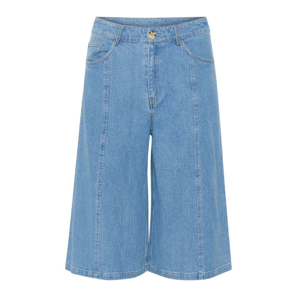 Gestuz Blauw Gewassen Lange Shorts & Knickers Blue Dames