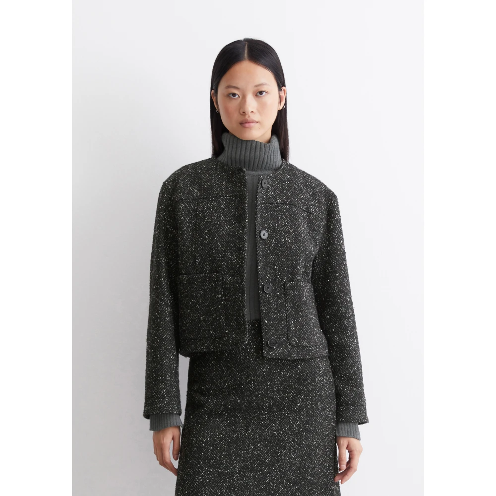 Marc O'Polo Bouclé jas relaxed Black Dames