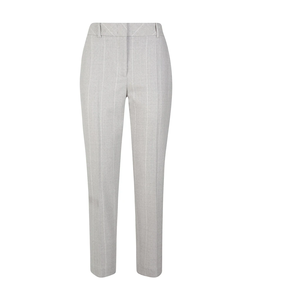 Eleventy Slimme Wollen Flanellen Broek Gray Dames