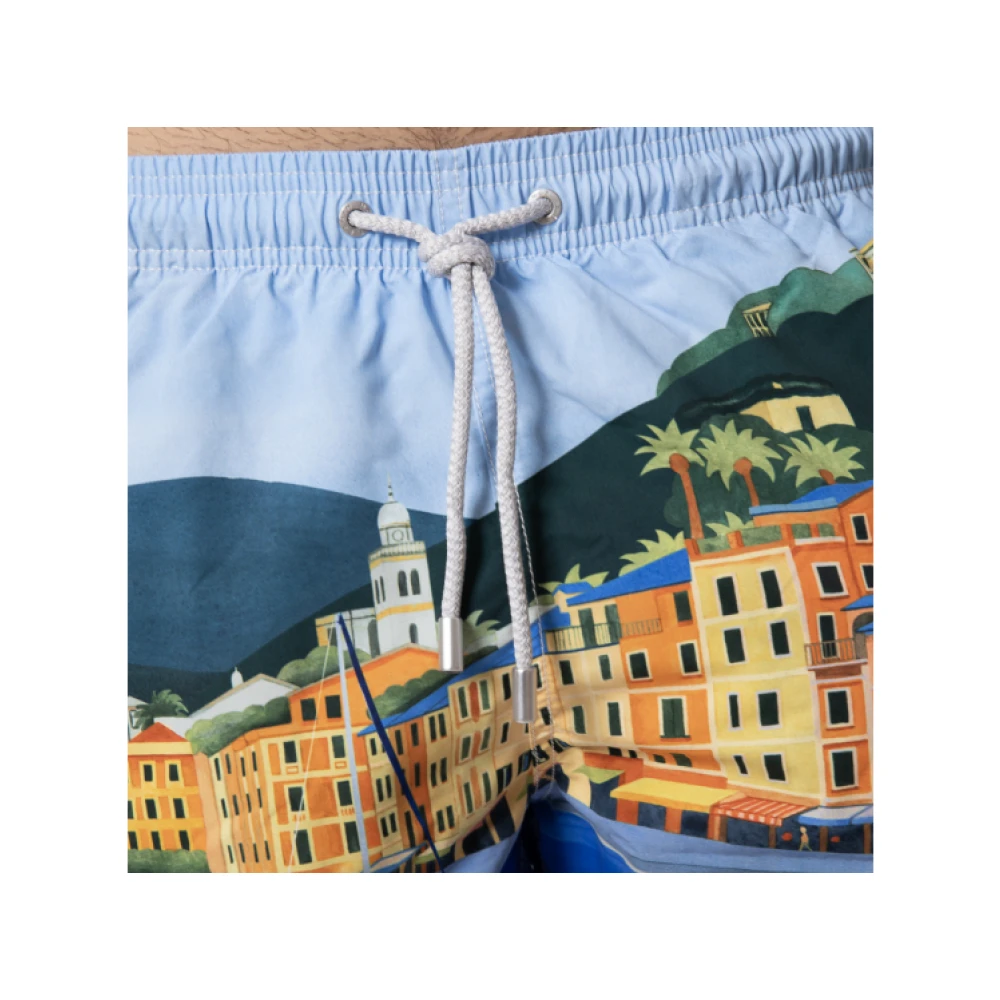 MC2 Saint Barth Blauwe Portofino Patroon Zwembroek Multicolor Heren
