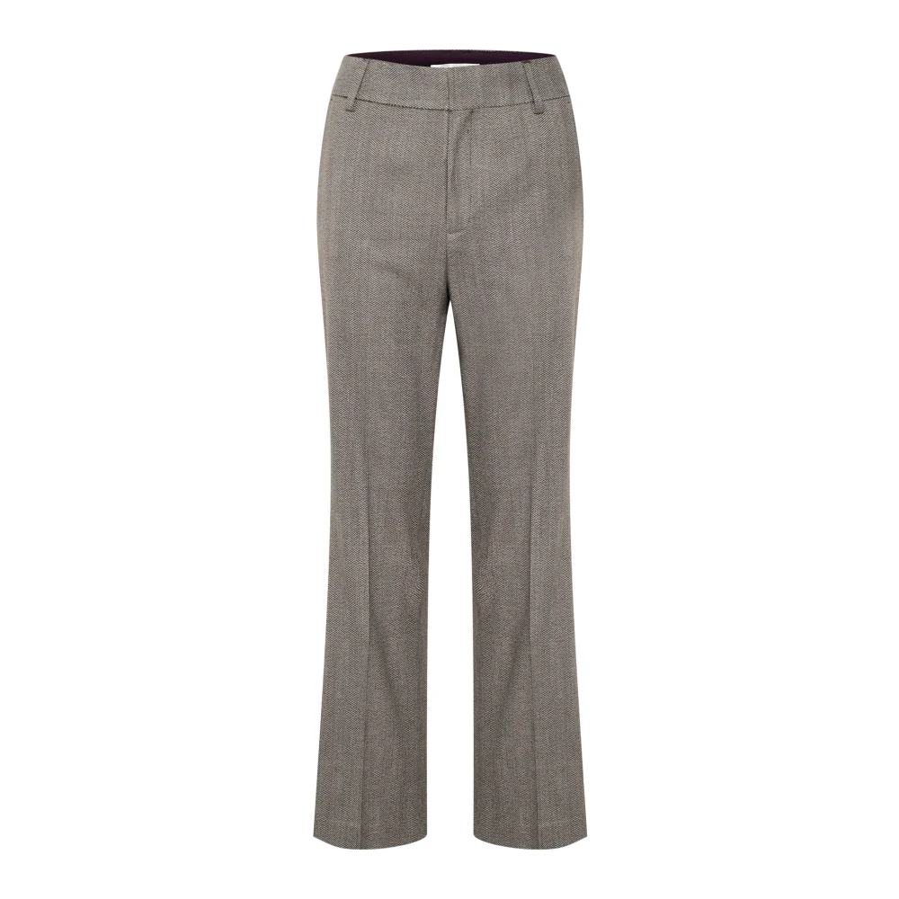 InWear Bootcut Pant met Persvouw Beige Dames