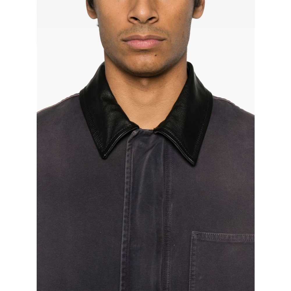 Golden Goose Lichtgewicht Jas met Verborgen Sluitingen Blue Heren