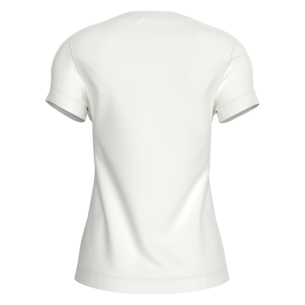 Calvin Klein Witte Katoenen T-shirt met Geborduurd Logo White Dames