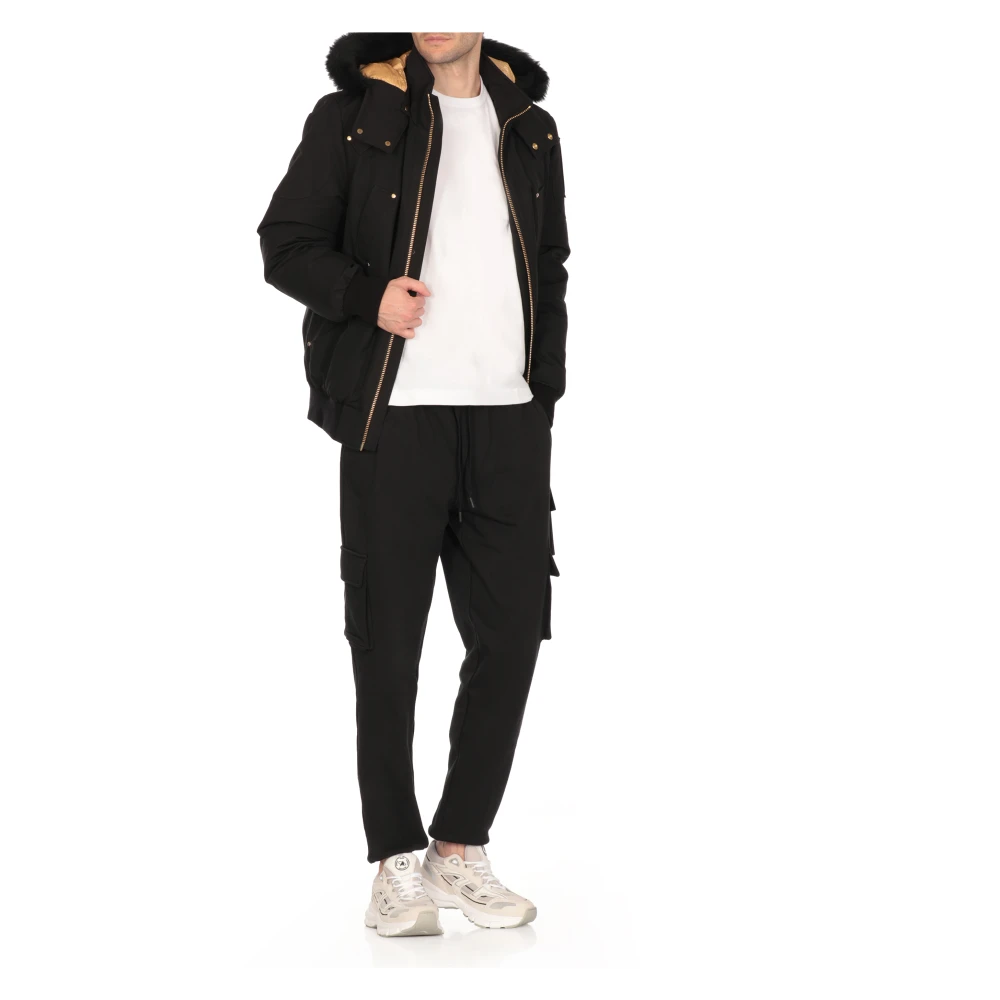 Moose Knuckles Zwarte donsjas met hoge kraag Black Heren