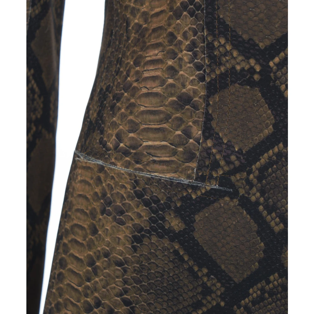 Norma Kamali Gele Slangenprint Blazer Brown Dames