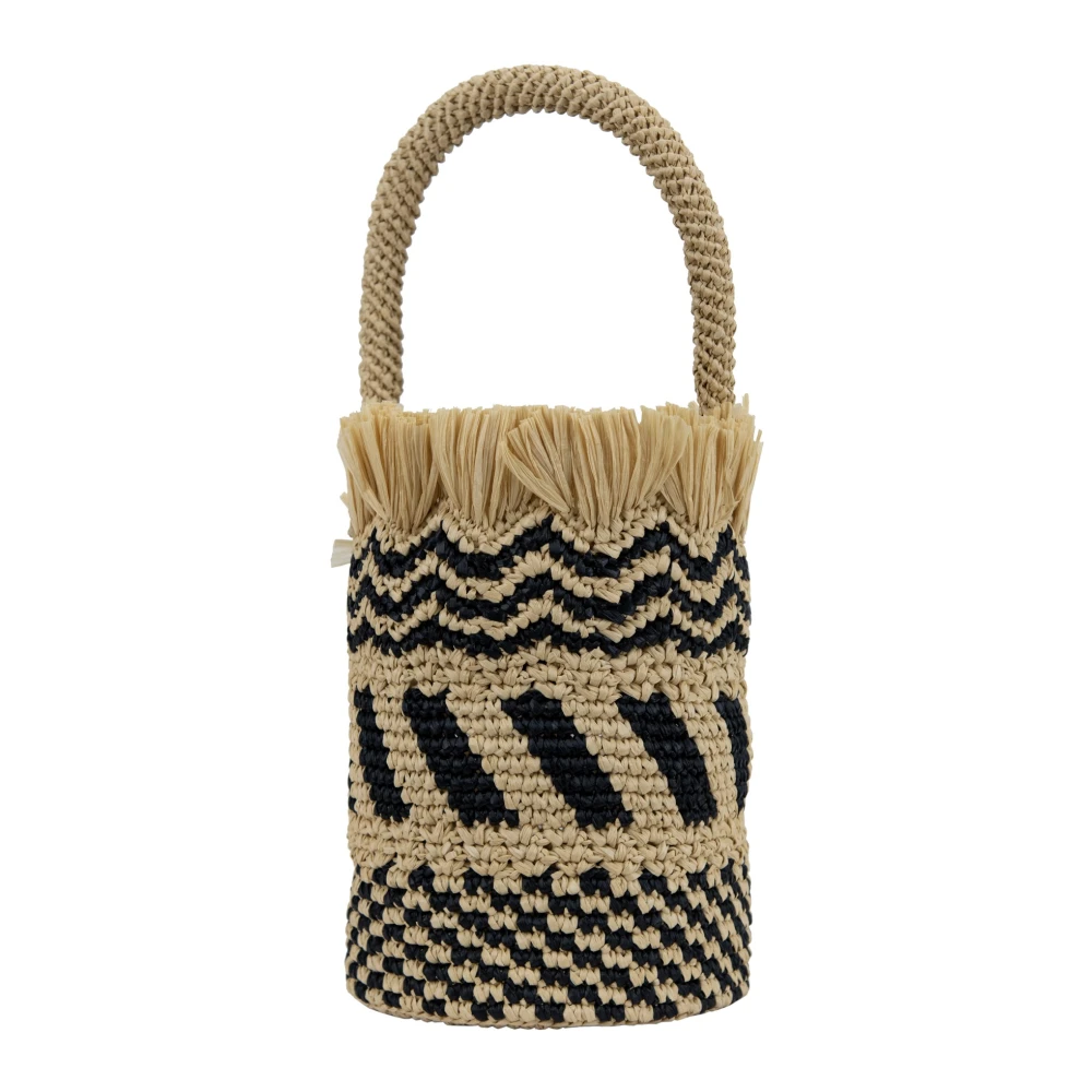 Miu Rotan Bucket Tas Dames Handtas Beige Dames