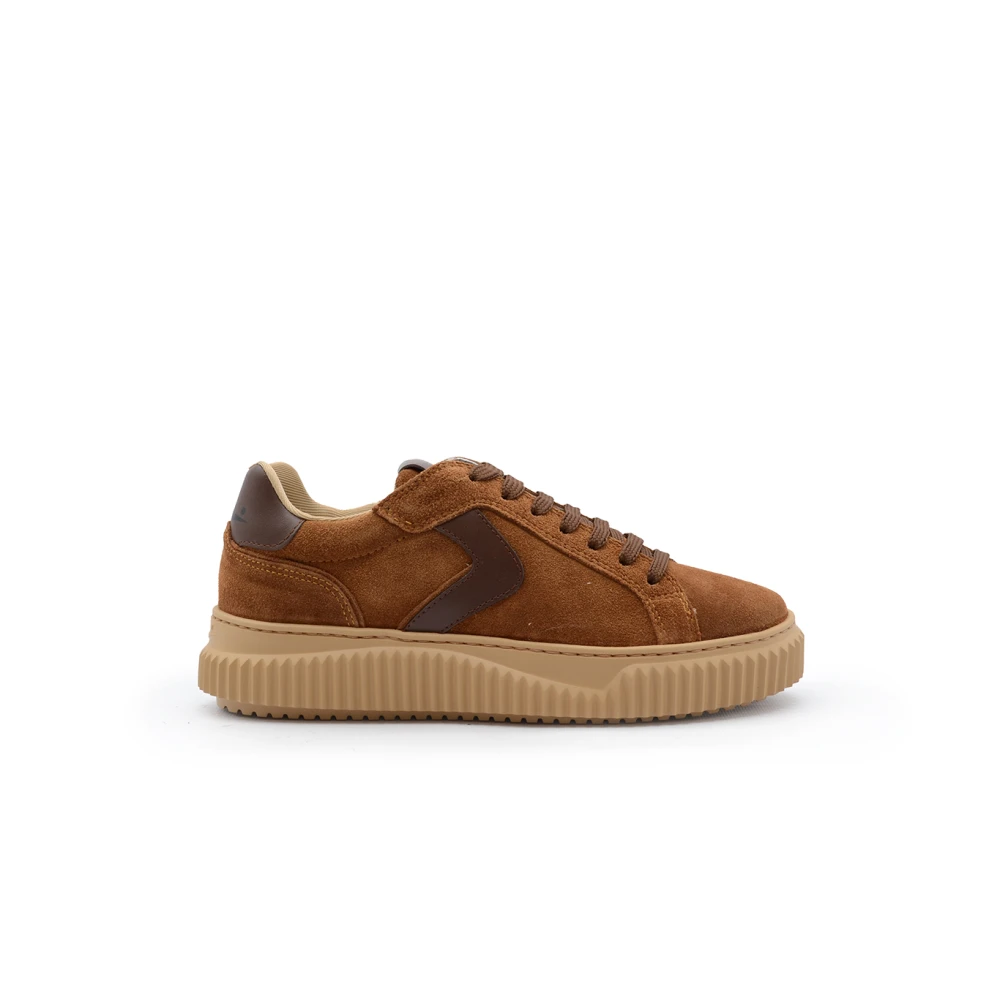 Voile Blanche Bruine Suède Leren Sneakers Vintage Stijl Dames Schoenen