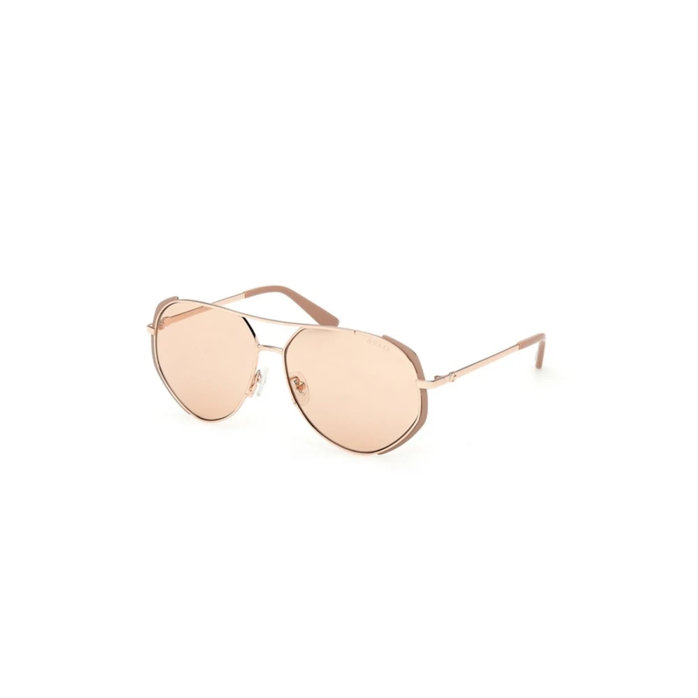 Guess Beige Sunglasses, Female, 59 Mm, Aviator Sunglasses