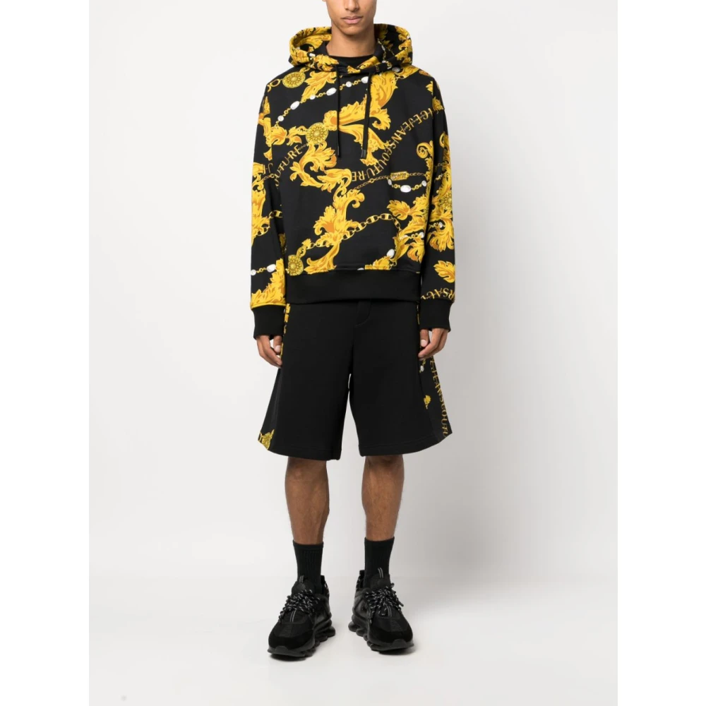 Versace Jeans Couture Zwarte Aw23 Heren Hoodie Black Heren