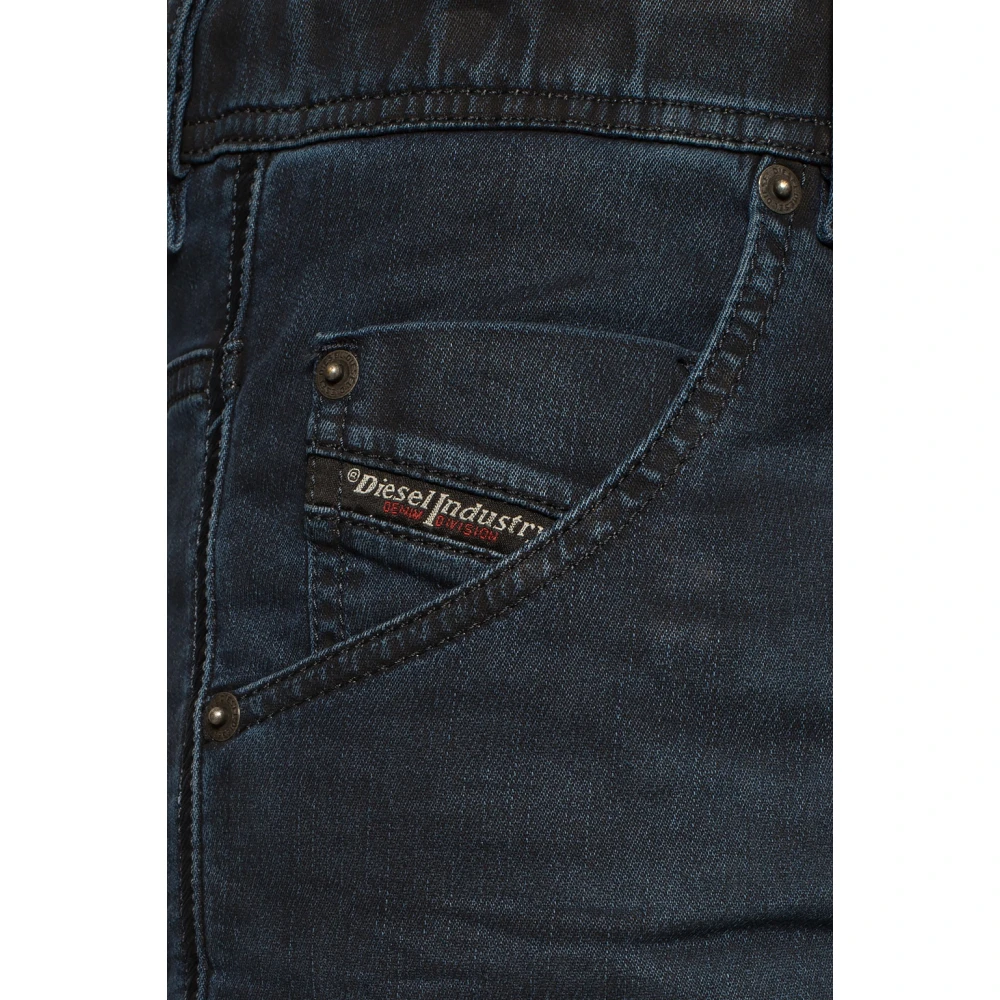 Diesel Denim shorts met logo Blue Heren