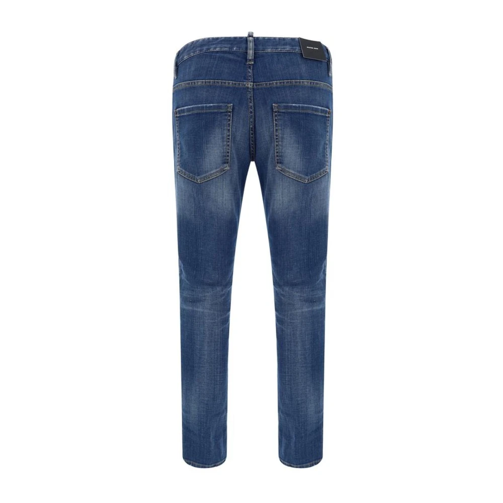 Dsquared2 Skinny Katoenen Jeans met Riemlussen Blue Heren