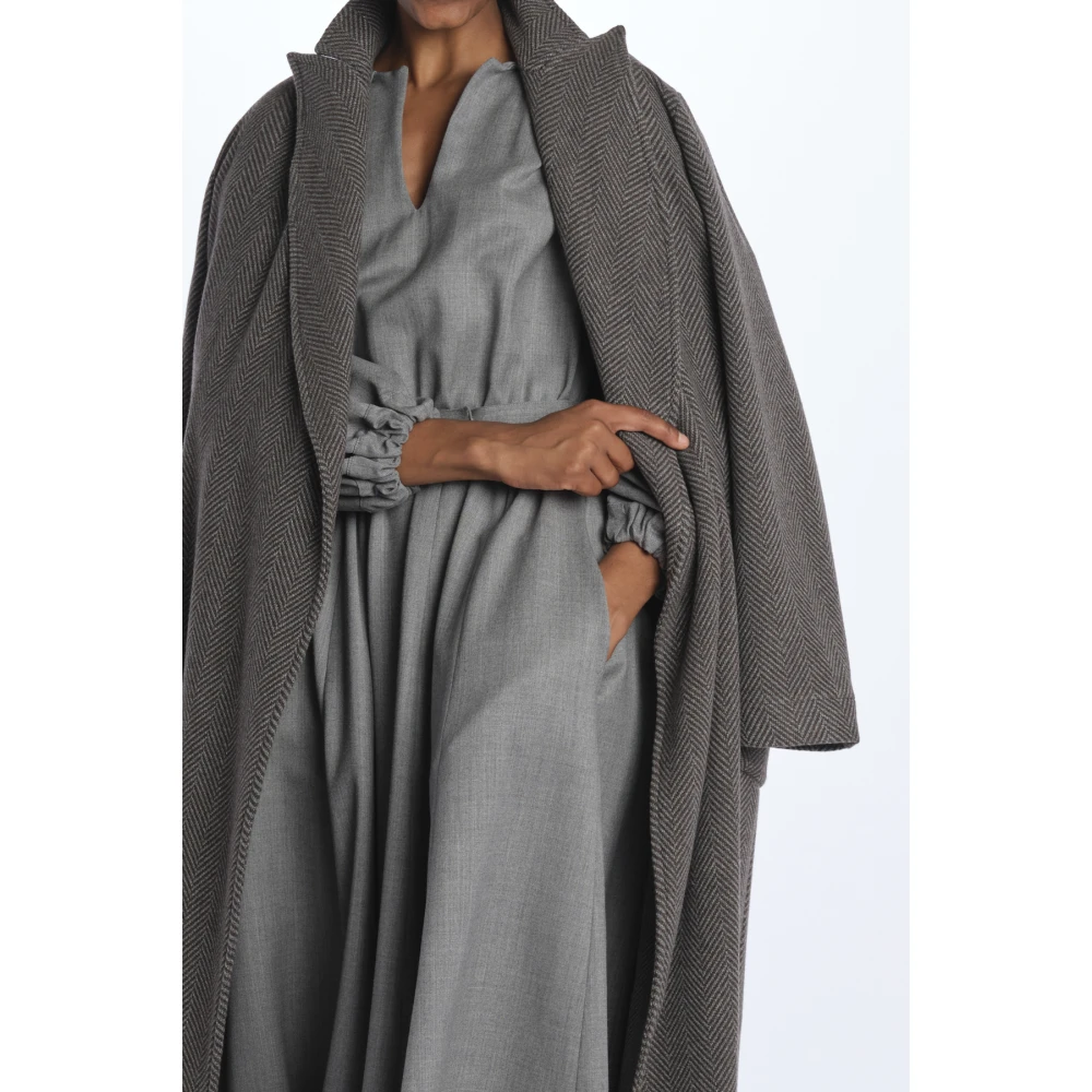 Crida Milano Wollen Canvas Jurk Treviso Gray Dames