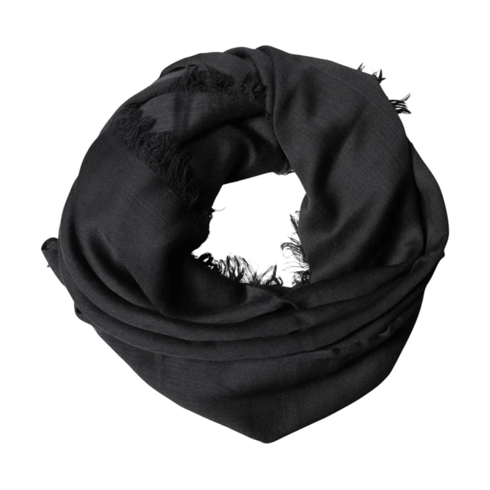 Dolce & Gabbana Men's Black Lace Stole Neck Wrap Shawl Scarf