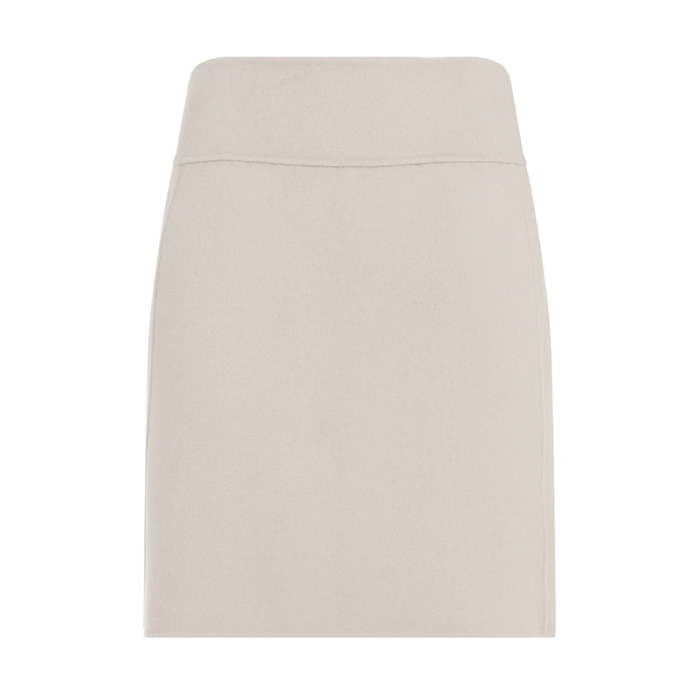 Max Mara Doubleface Mini Rok in Ivoor Beige Dames