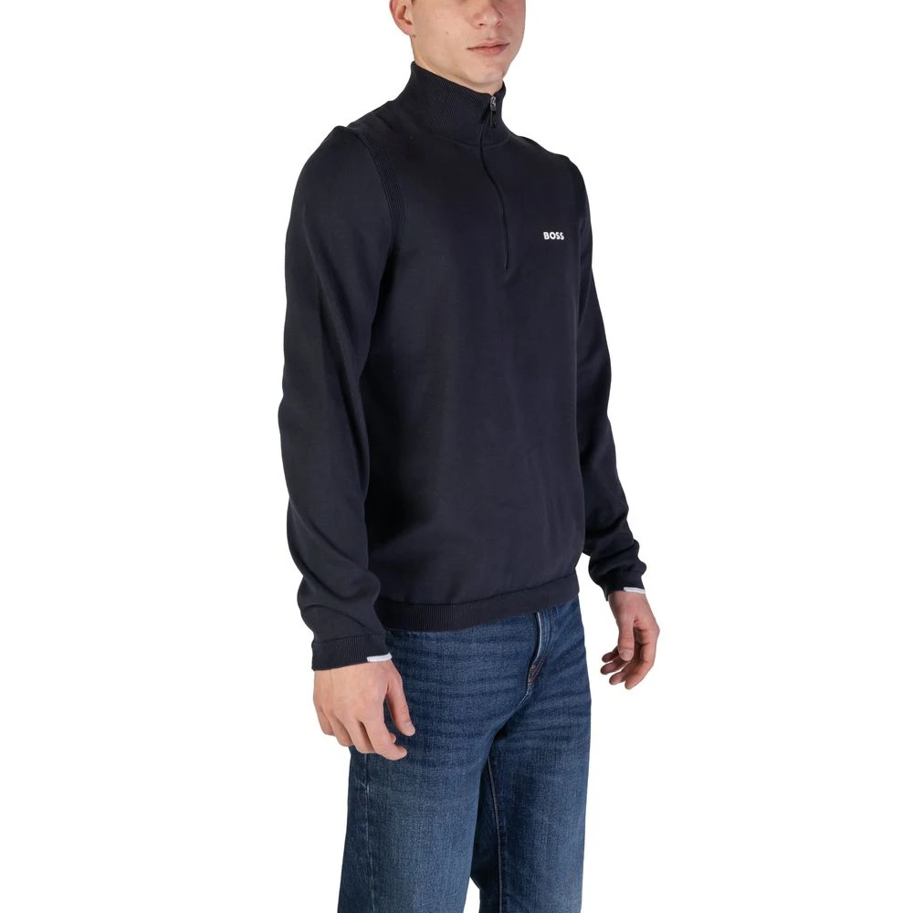 Hugo Boss Blauwe Katoenen Vest Herfst Winter Collectie Blue Heren