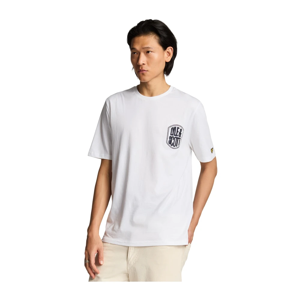 Lyle & Scott SS T-shirts Geborduurd Badge Grafisch T-shirt White Heren