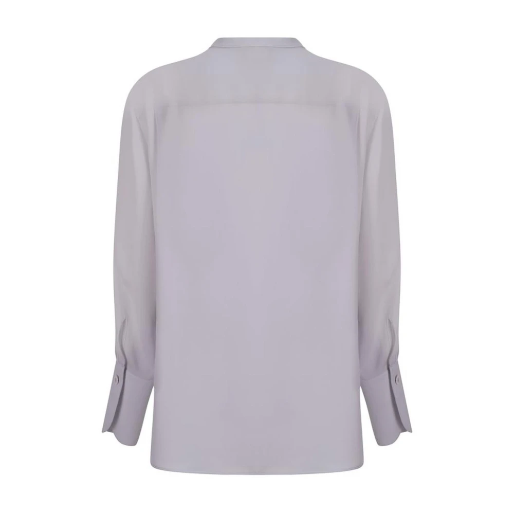 Giorgio Armani Zijden Crew Neck Shirt met Verborgen Knopen White Dames