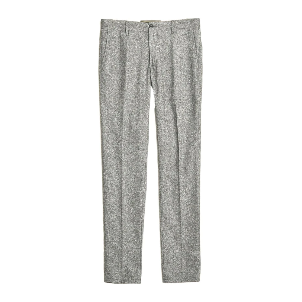 Incotex Men's Gray Cheviot Slim Fit Trousers - Slim-Fit Trousers - W33 - Trousers