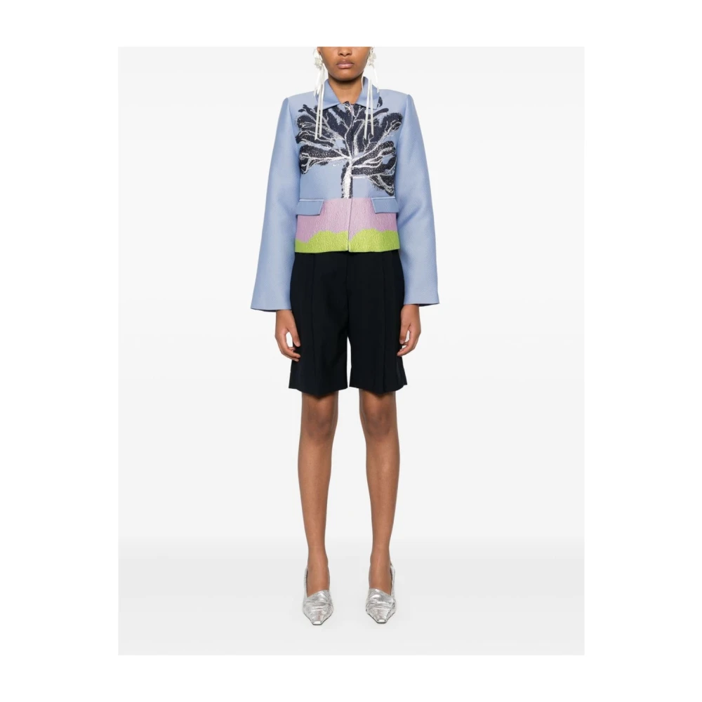 Stine Goya Metallic Abstract Patroon Jas Blue Dames