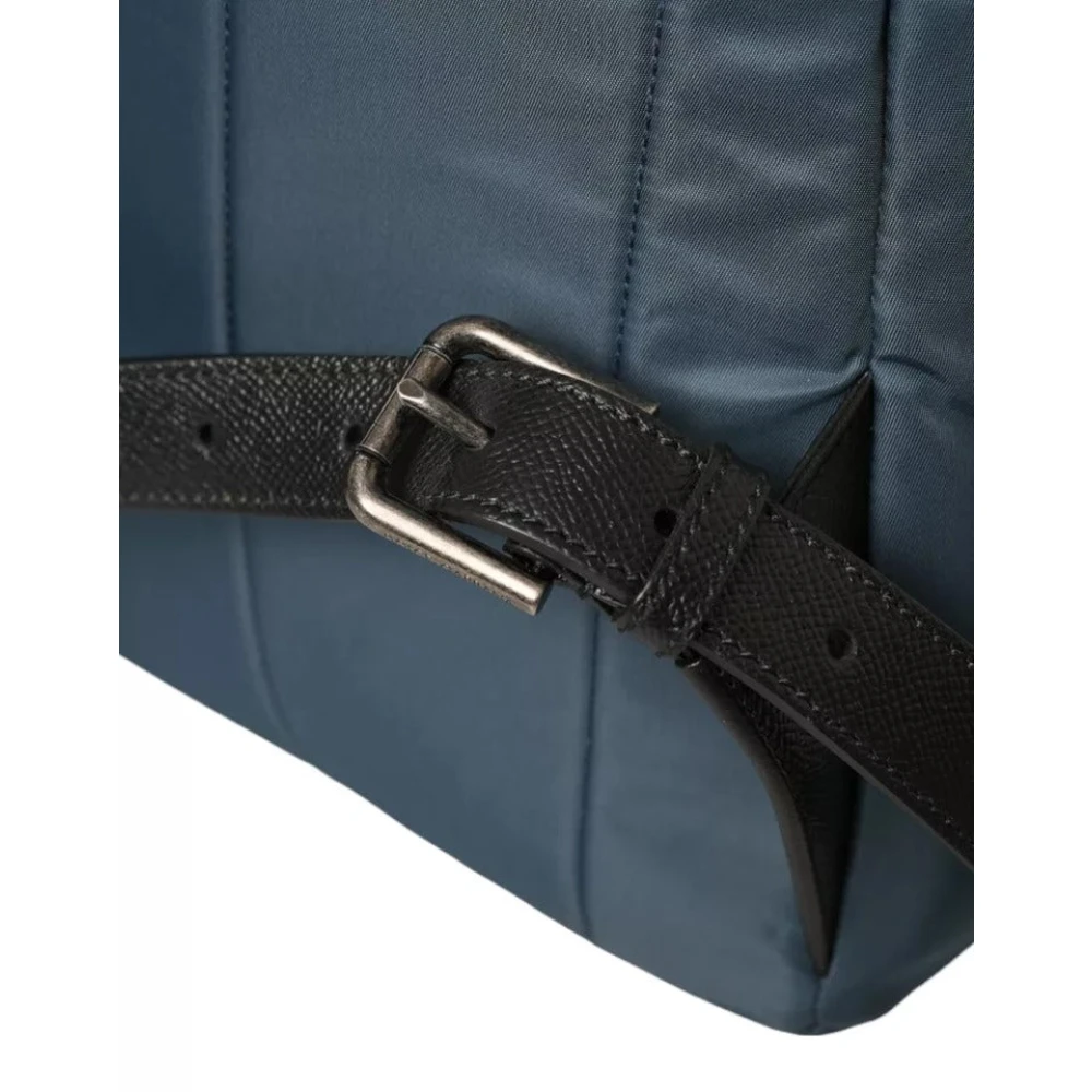 Dolce & Gabbana Blauwe Nylon DGFamily Patch Rugzak Blue Unisex
