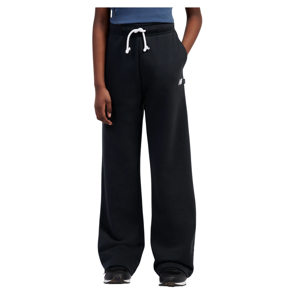 New Balance Unisex Kids Black Small Logo Wide Leg Joggers - Sweatpants - 8 Y - Kids