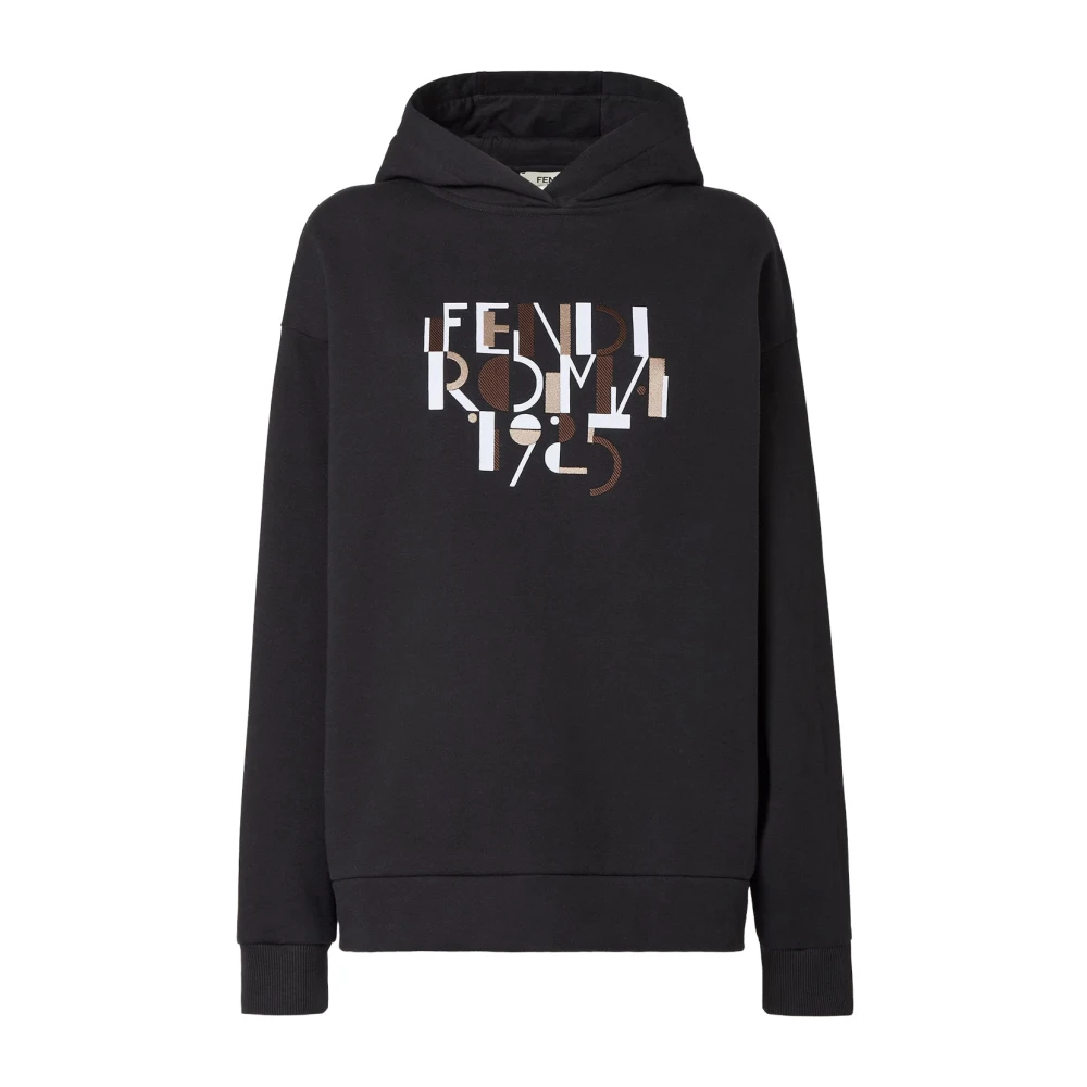 Fendi Women's Black Oversize Hooded Sweatshirt - Hoodies - S - Sweatshirts & Hoodies