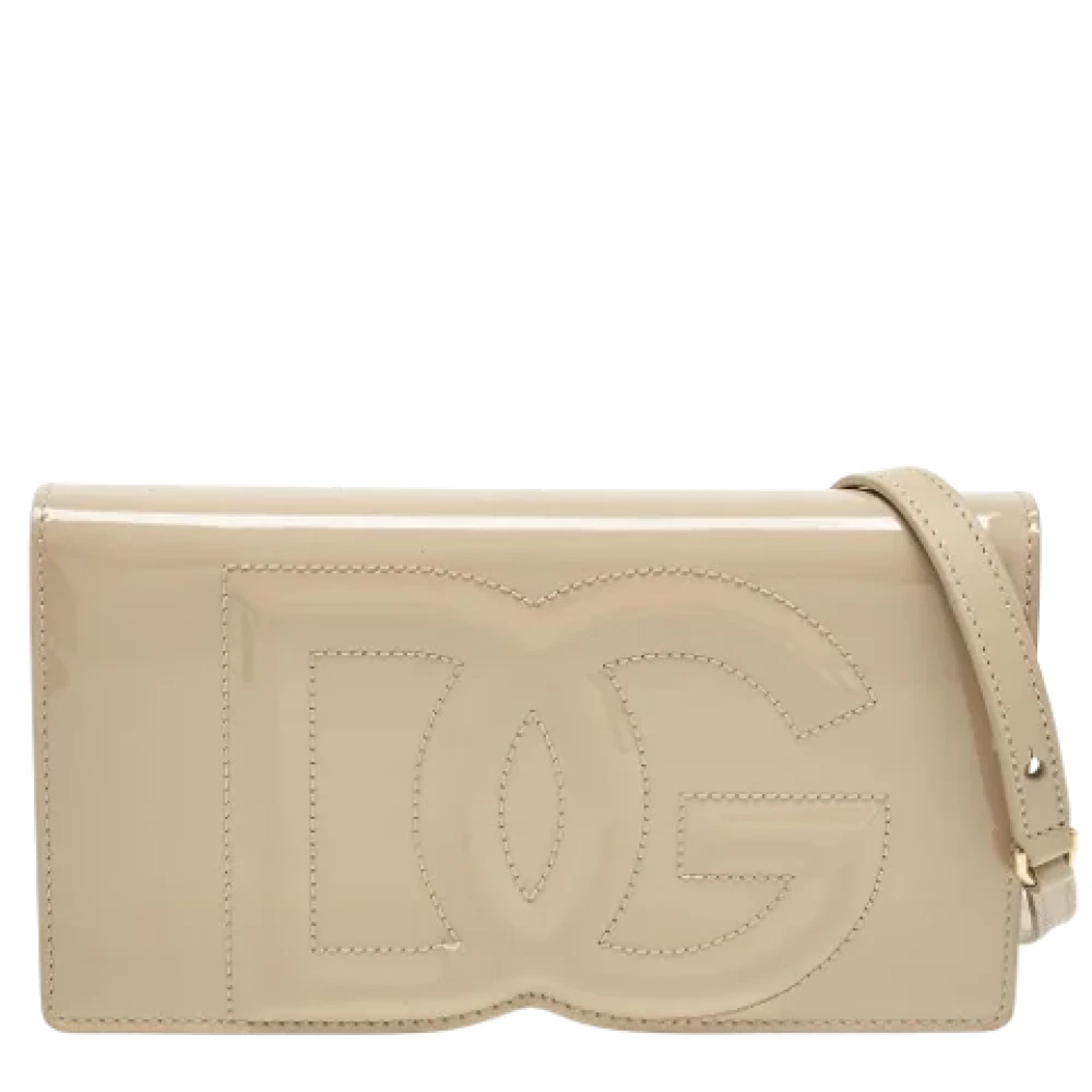 Dolce & Gabbana Pre-owned Leather clutches Beige Dames