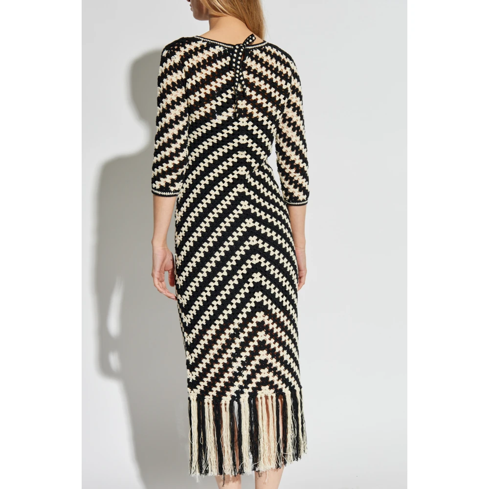 Zimmermann Gehaakte jurk met franjes Black Dames