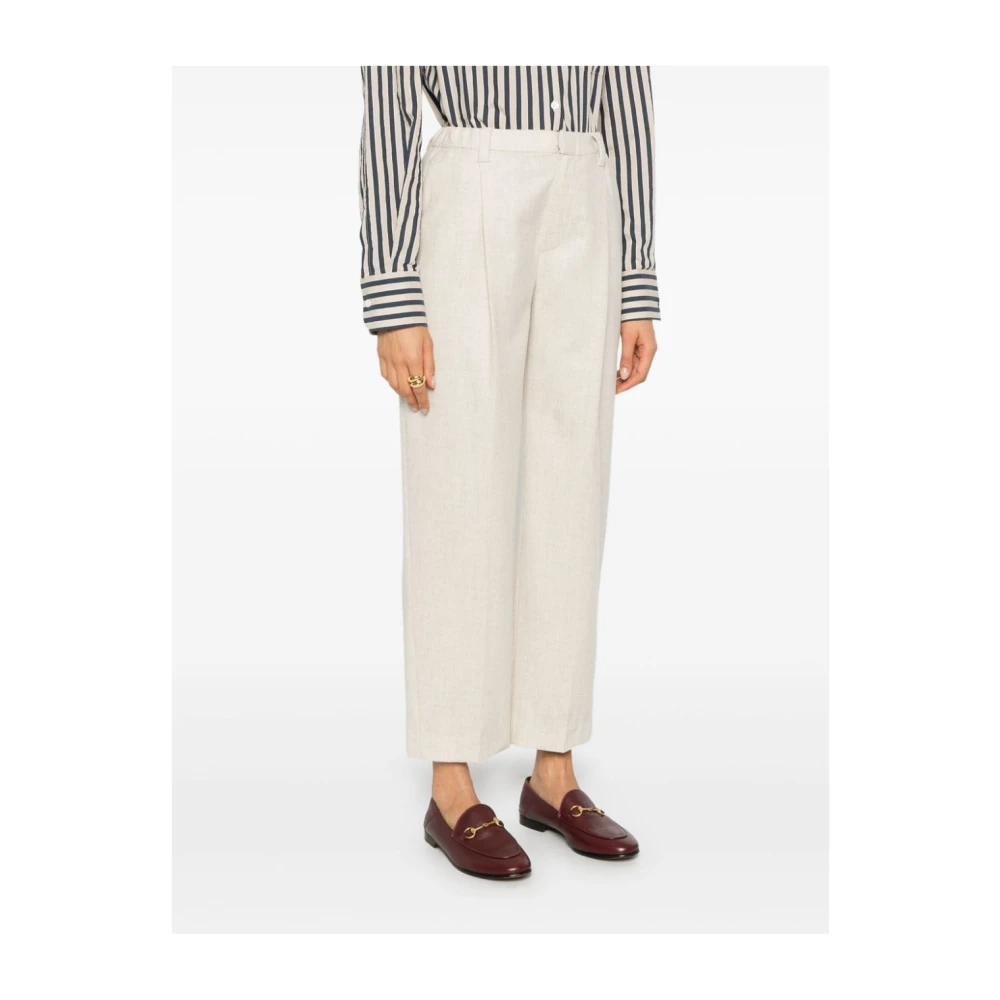 BRUNELLO CUCINELLI Beige Wol-Kasjmier Broek Beige Dames