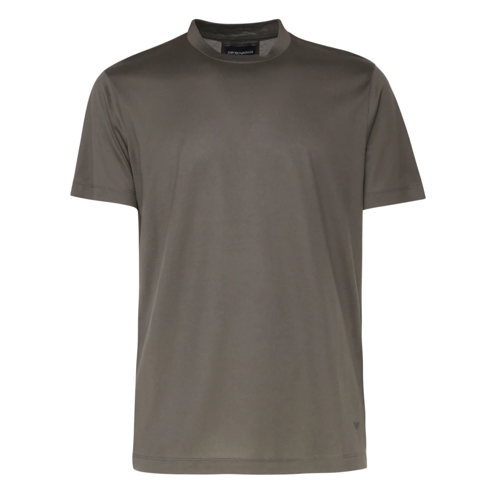 Emporio Armani Lyocell Katoenen T-Shirt 8N1Te81Juvz Green Heren