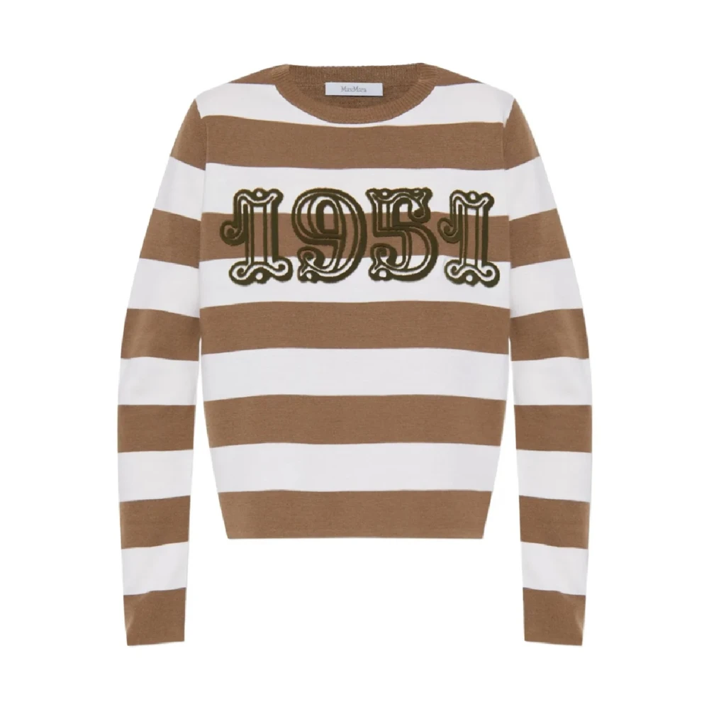 Max Mara Brown Luxurious Viterbo Knitwear For Women - Female - Round-Neck Knitwear - M - Knitwear