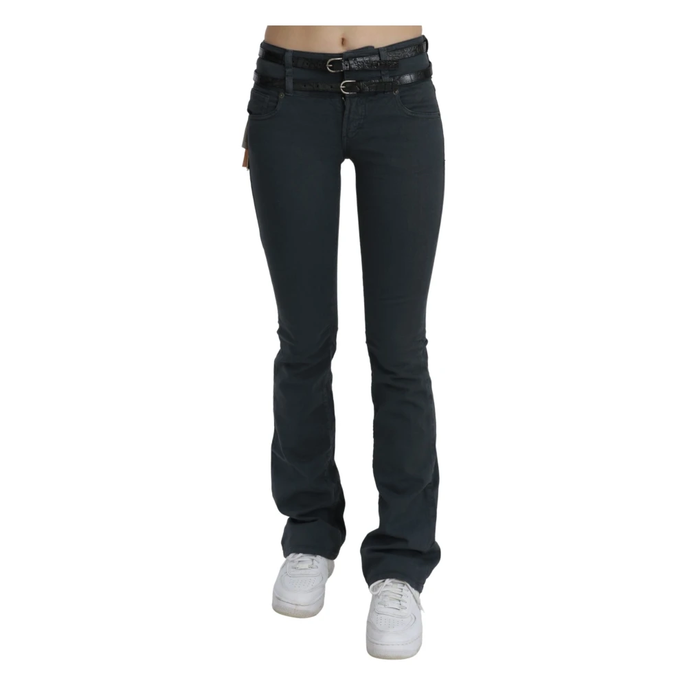 John Galliano Zwarte Slim Flared Denim Jeans Gray Dames