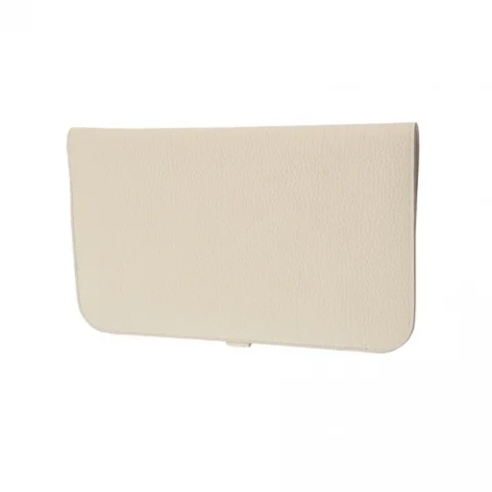 Hermès Vintage Pre-owned Leather wallets Beige Dames