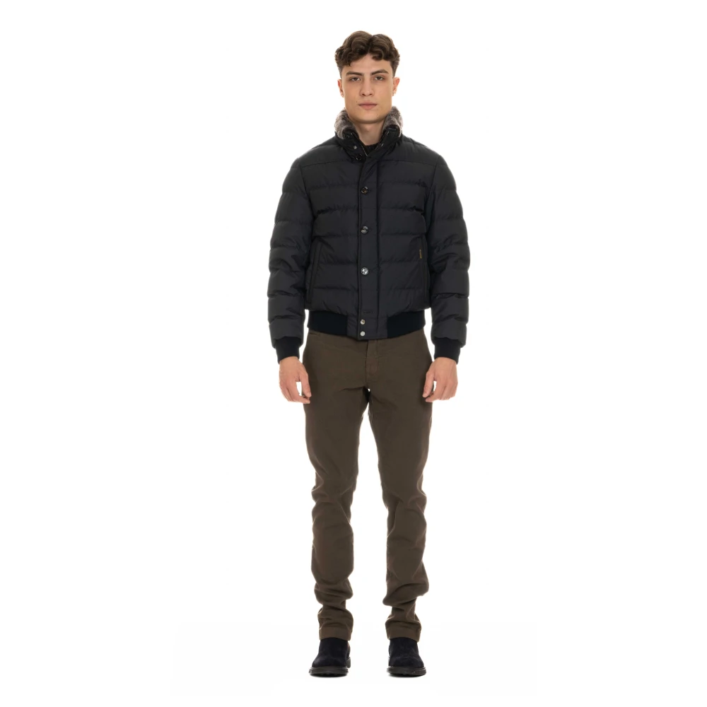Moorer Blauwe Bomberjack Audenio-GF Blue Heren