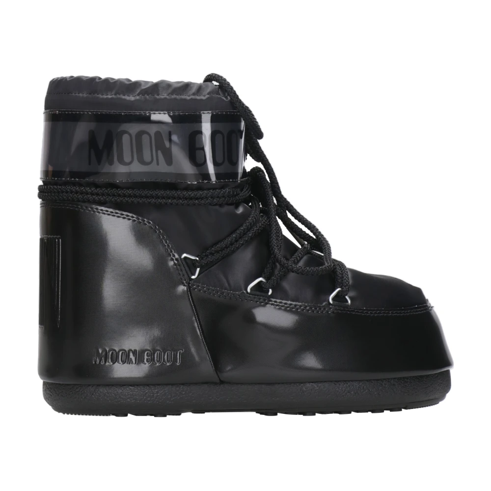 Moon Boot Women's Black Icon Low Glance Satin Boots