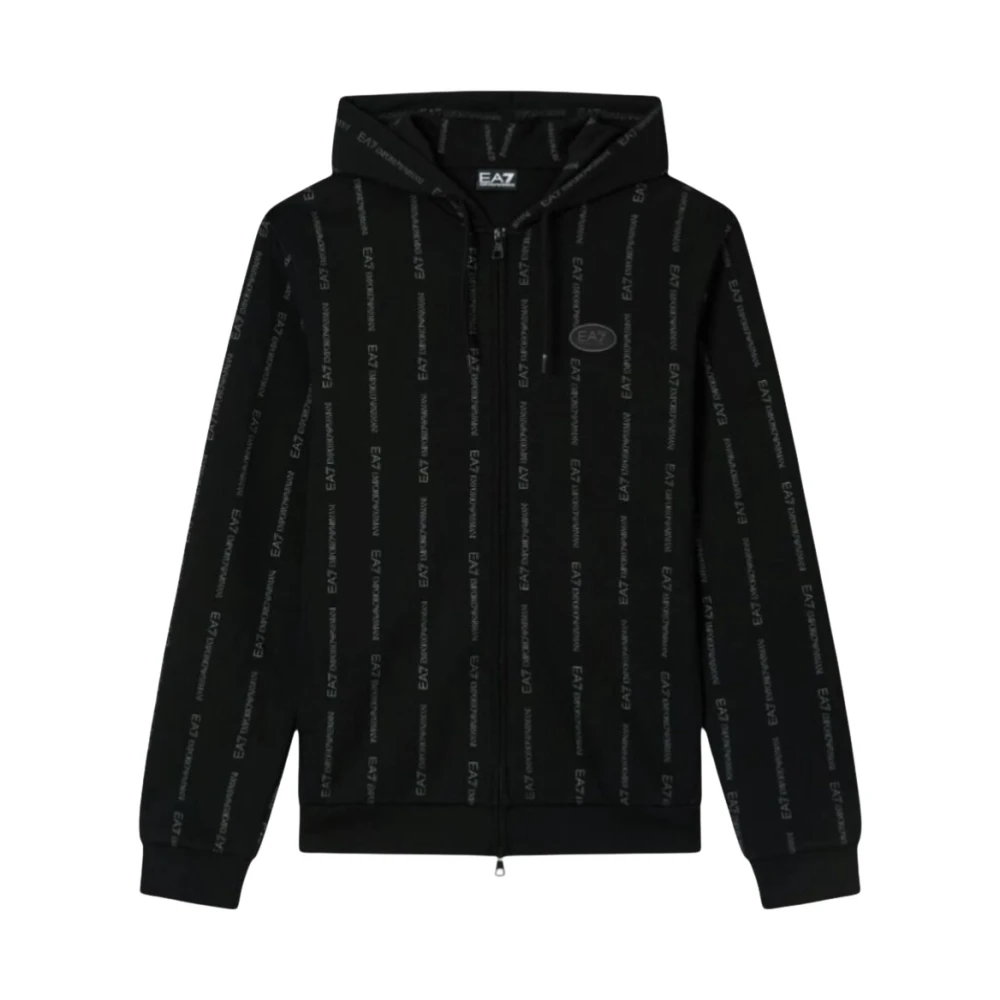 Emporio Armani Ea7 Men's Black Graphic Series Zip-Through Hoodie