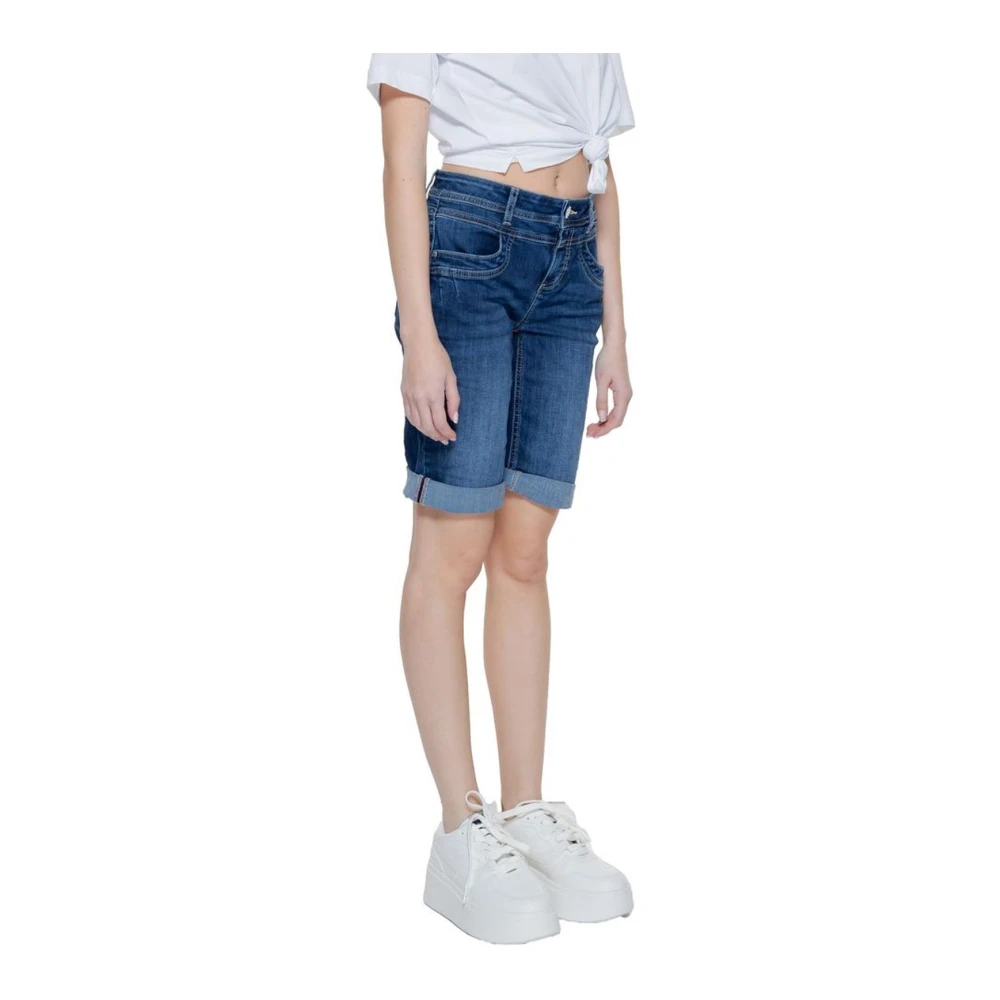 Street One Katoen Bermuda Shorts Blue Dames