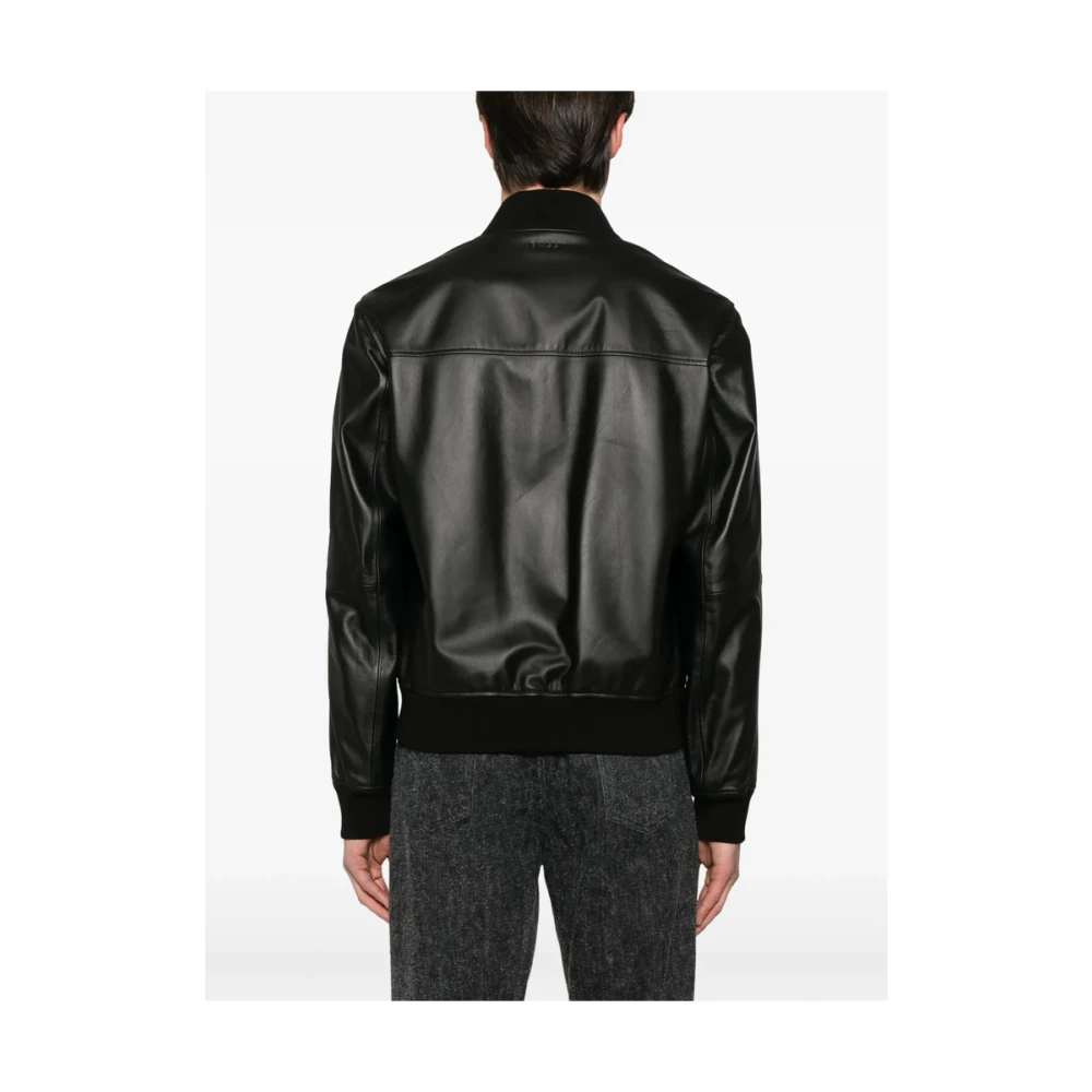 Bally Zwarte Jas met Rits en Zakken Black Heren