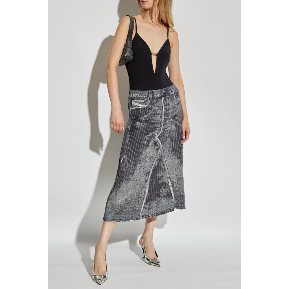 Diesel Rok met O-Hanna print Gray Dames