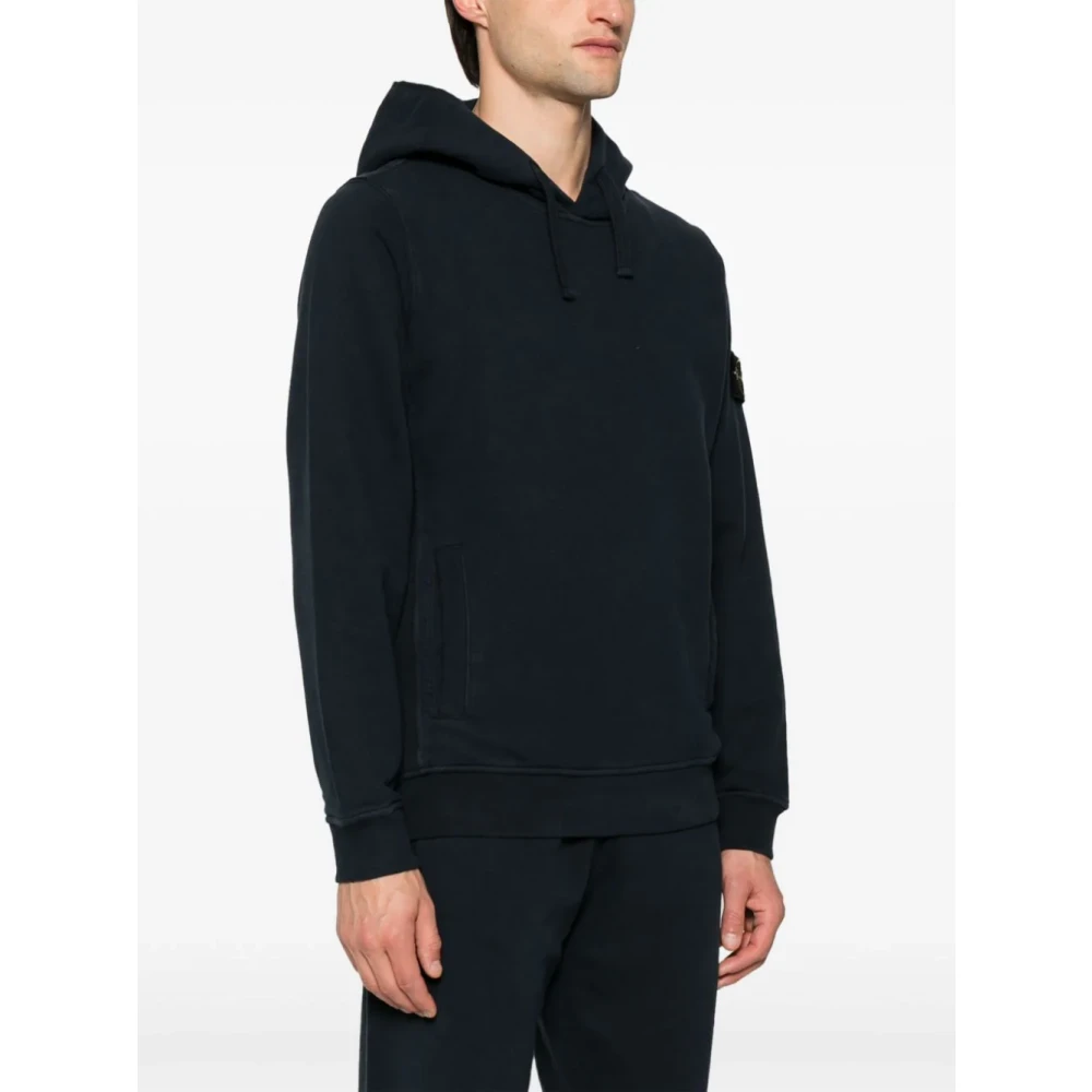 Stone Island Indigo Compass Hoodie Blue Heren