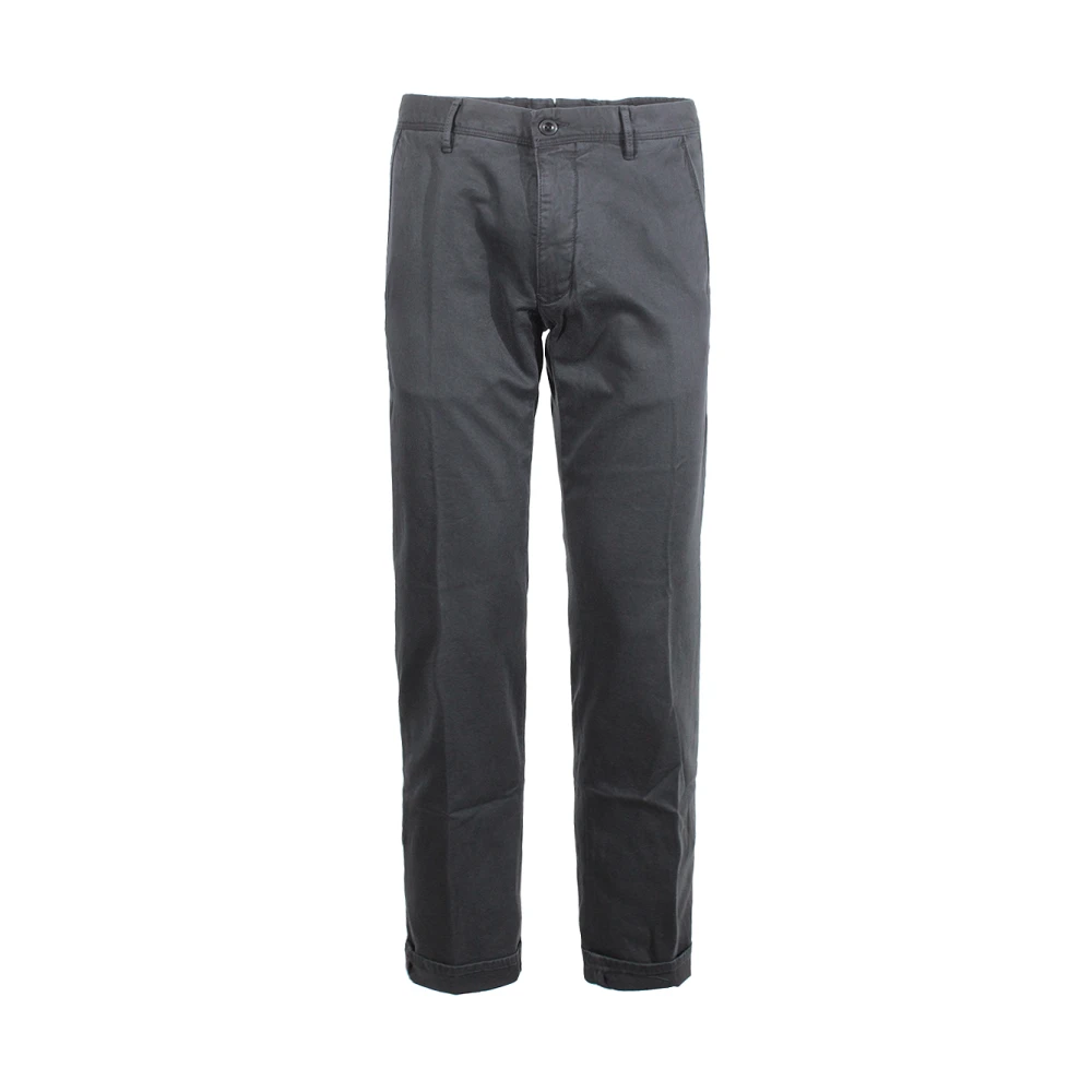 Incotex Zwarte katoenen broek met zakken Black Heren