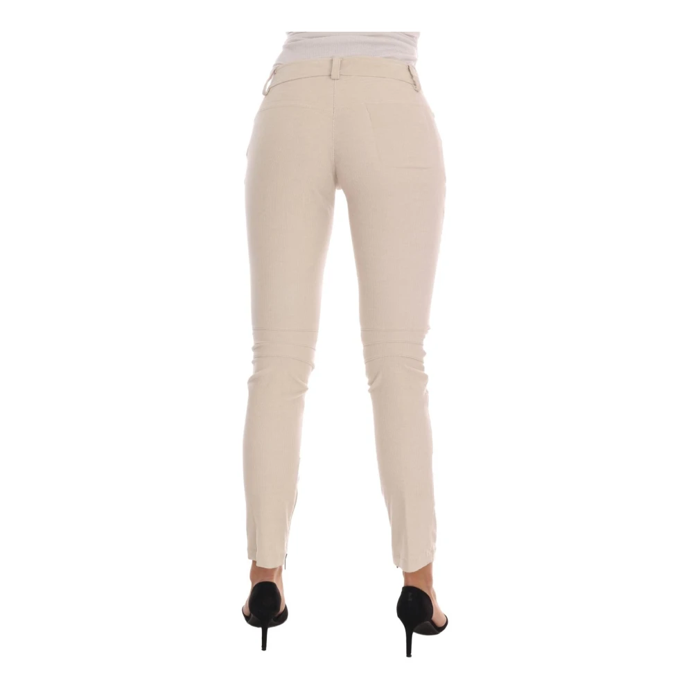 Ermanno Scervino Stijlvol Beige Corduroy Skinny Broek Beige Dames