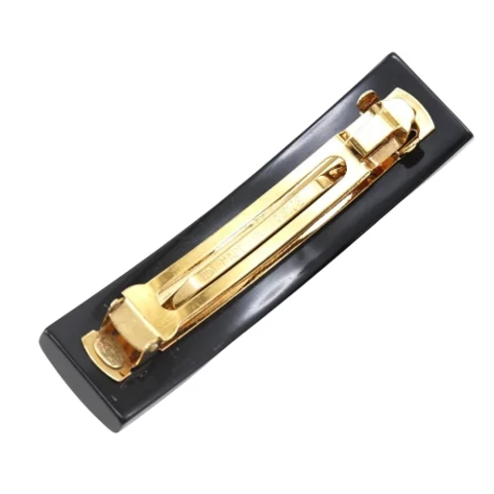 Chanel Vintage Pre-owned Plastic hair-accessories Black Dames