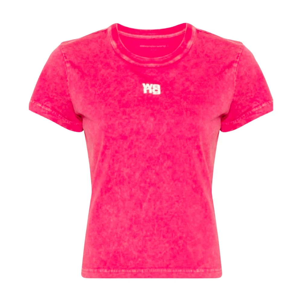 Alexander wang Rode Katoenen Logo Print T-shirt Red Dames