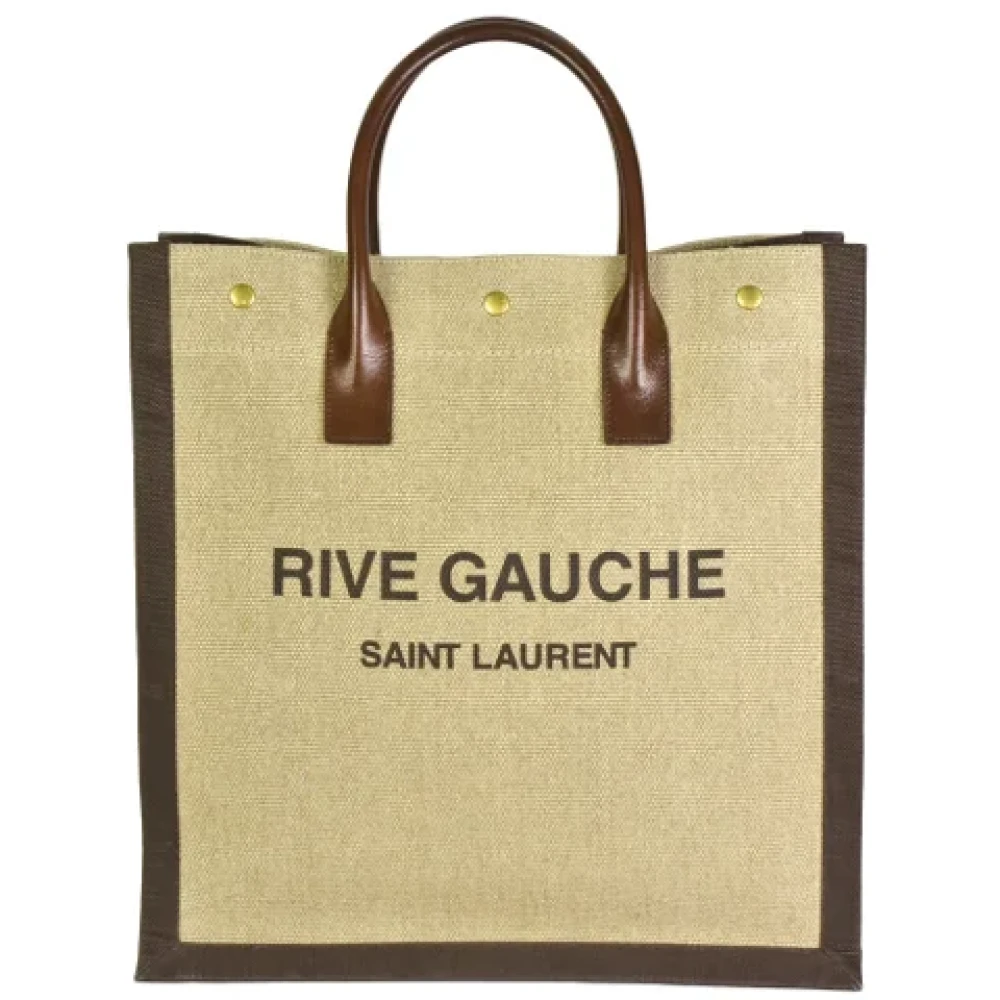 Saint Laurent Vintage Pre-owned Canvas handbags Brown Dames