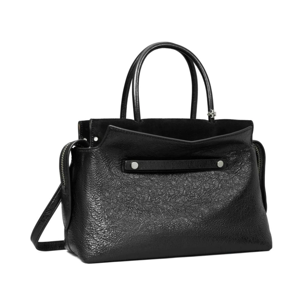 TORY BURCH Zwarte Leren Schoudertas Met Nieten Black Dames