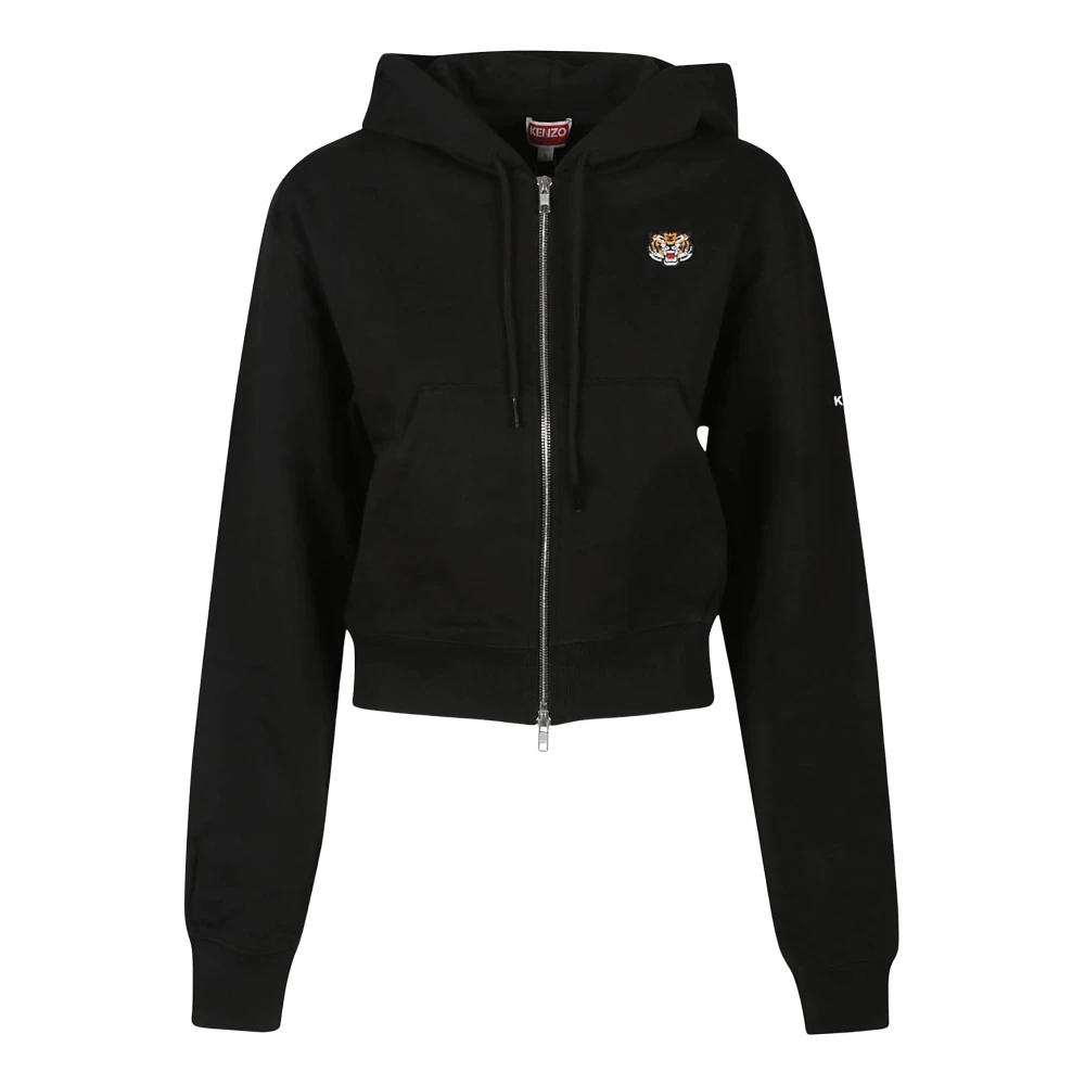 Kenzo Tiger Zip Up Sweatshirt Black Dames