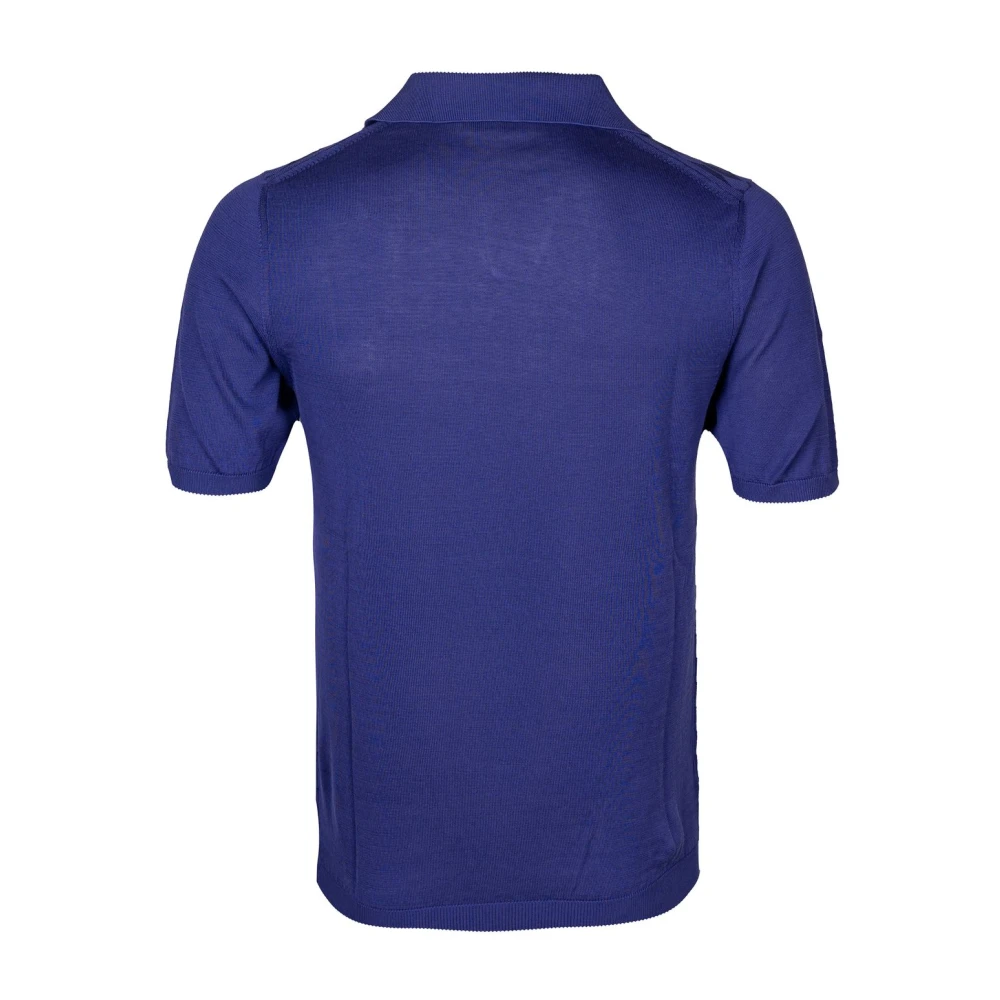 Irish Crone Slim Fit V-Hals Polo Shirt Purple Heren