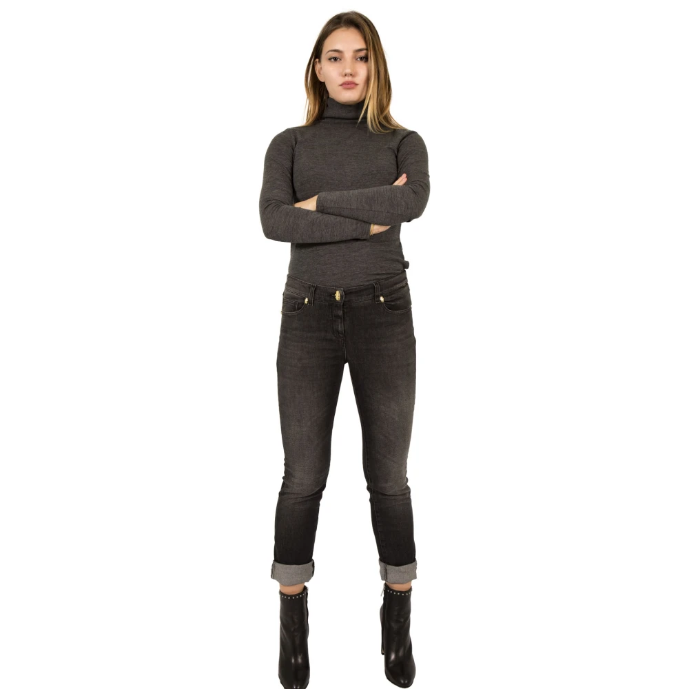 Le Tricot Perugia Grijze Melange Wollen Trui Gray Dames