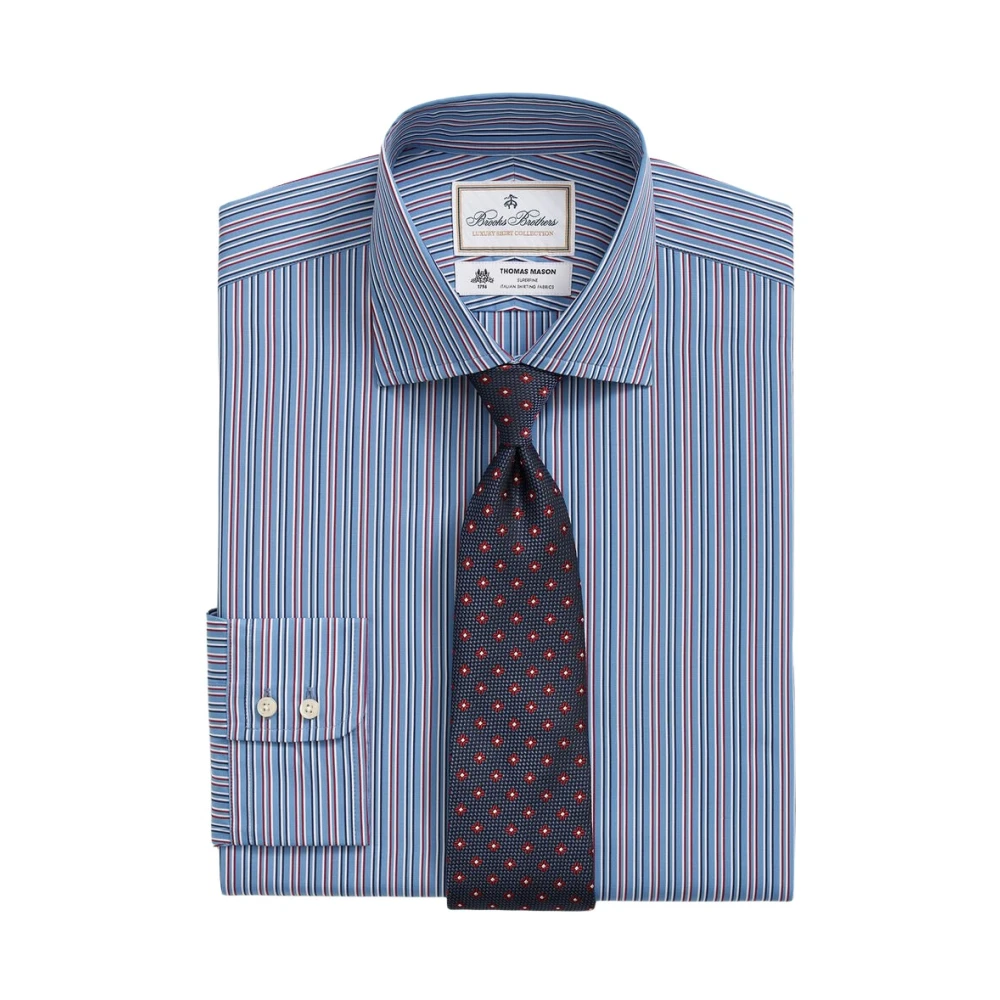 Brooks Brothers Gestreept overhemd met regular fit Thomas Mason Engelse spread collar Blue Heren